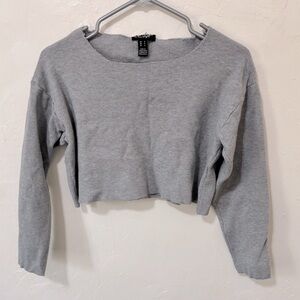 Two Womens grey cropped sweaters